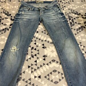 Stylish Women's Boot Cut Jeans in Classic Blue